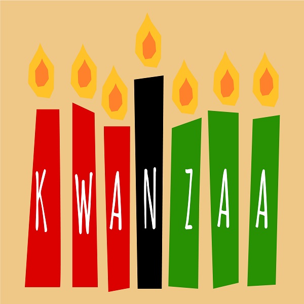 Graphic of Kwanzaa candles